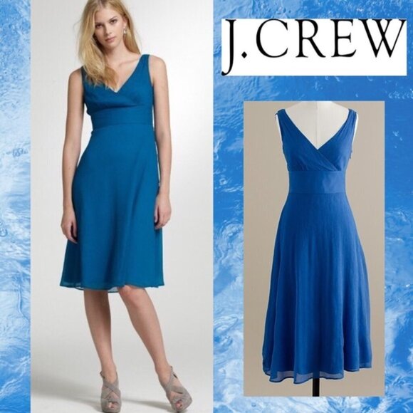 J.Crew 100% Silk Chiffon Sophia Dress 4 - Picture 1 of 5